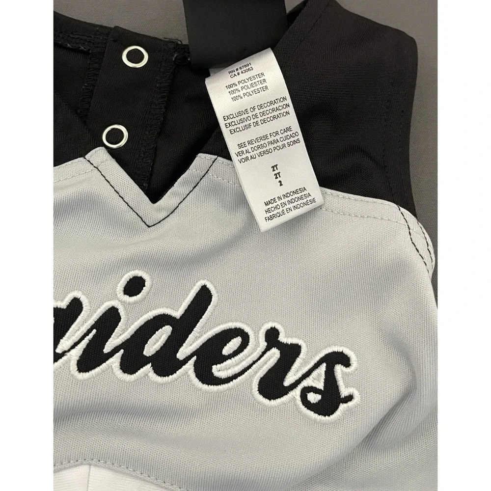NFL Kids Size 2T Raiders Cheerleader Dress Football Black Gray V Neck Sleeveless